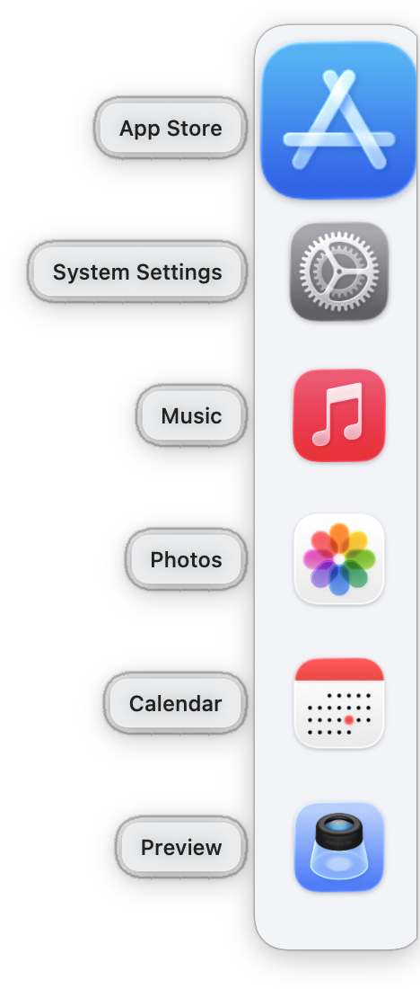 Example right-edge UpDock mini-dock
